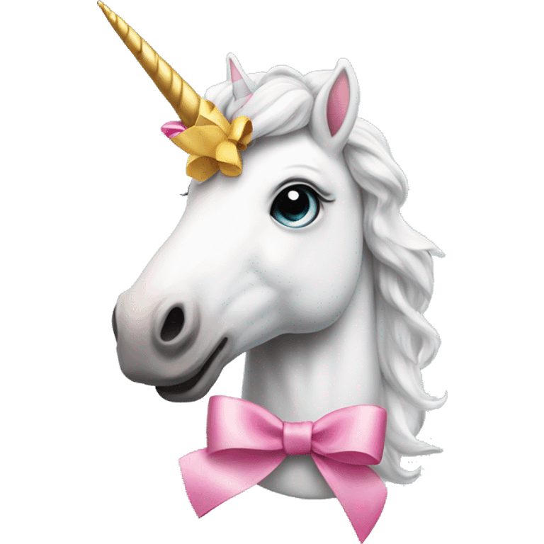 Unicorn whit a bow emoji