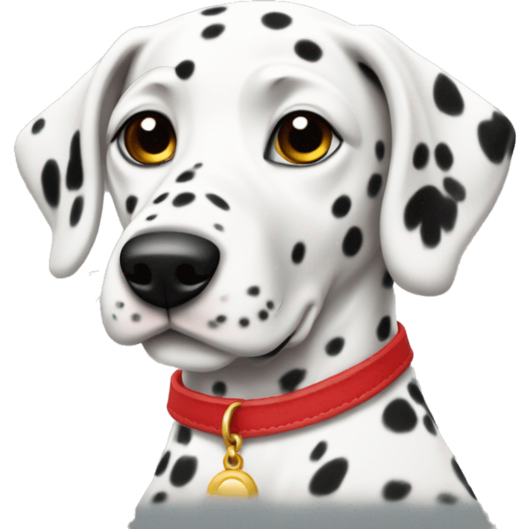 Dalmatian has red neckless emoji