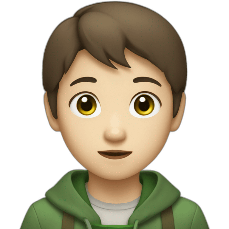 japanese asian kid with green eyes and brown hair emoji