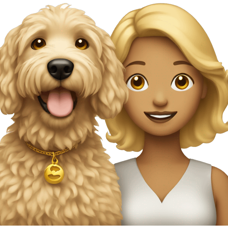 Women with golden doodle  emoji