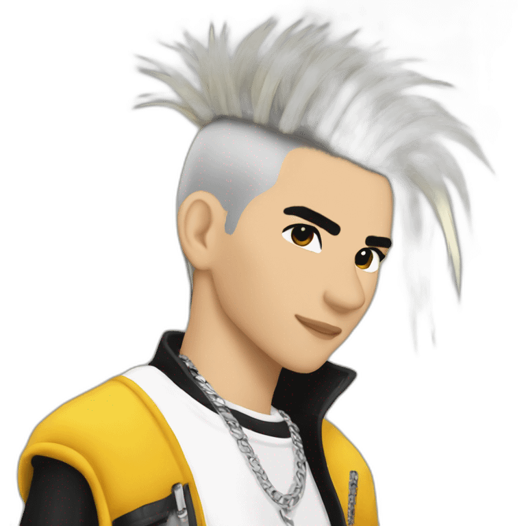 Bill Kaulitz skunk hair 2000s emoji