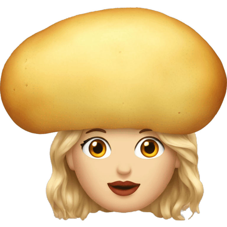 Taylor swift with a potato on her head emoji