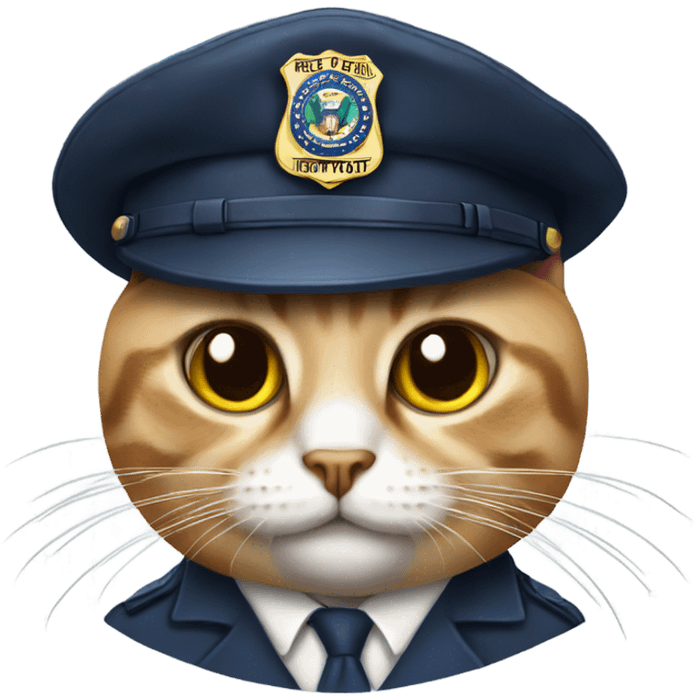 Cat wearing fbi hat emoji