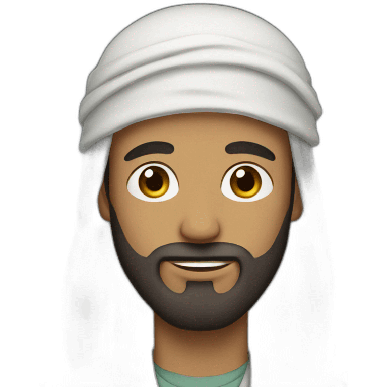 Muslim man with a beard and long hair emoji