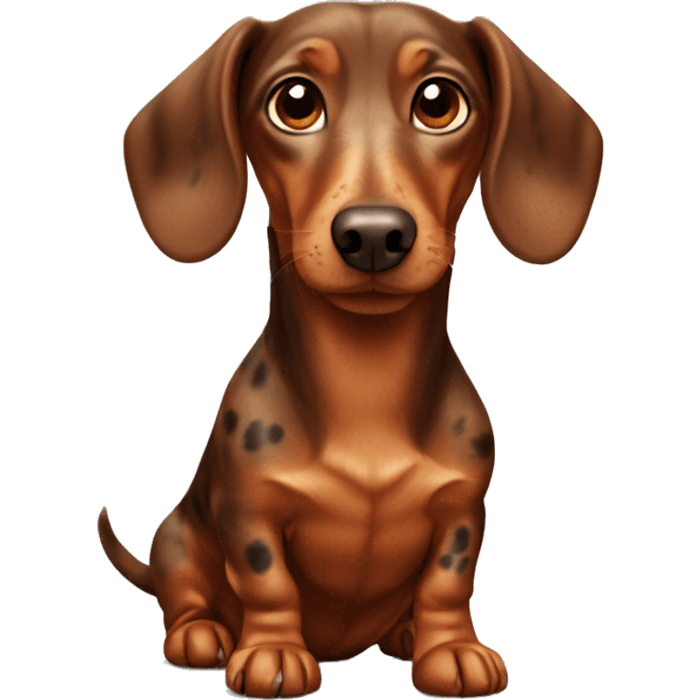 Brown dachshund with light brown spots  emoji