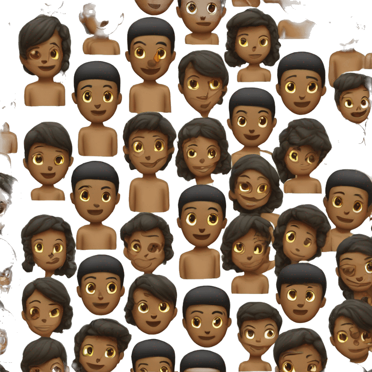 Tete d'un garçon noir avec un afri emoji