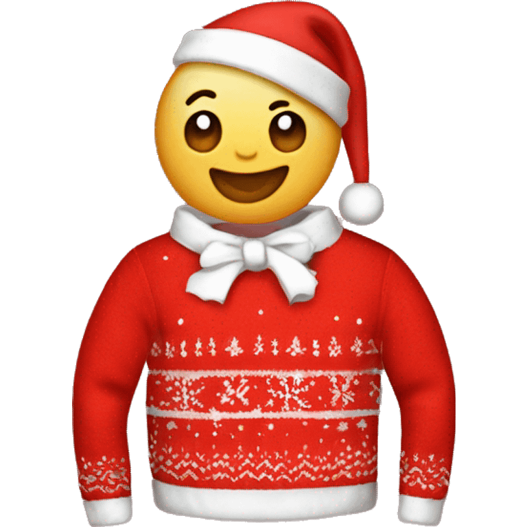 Kawaii Red Christmas sweater emoji