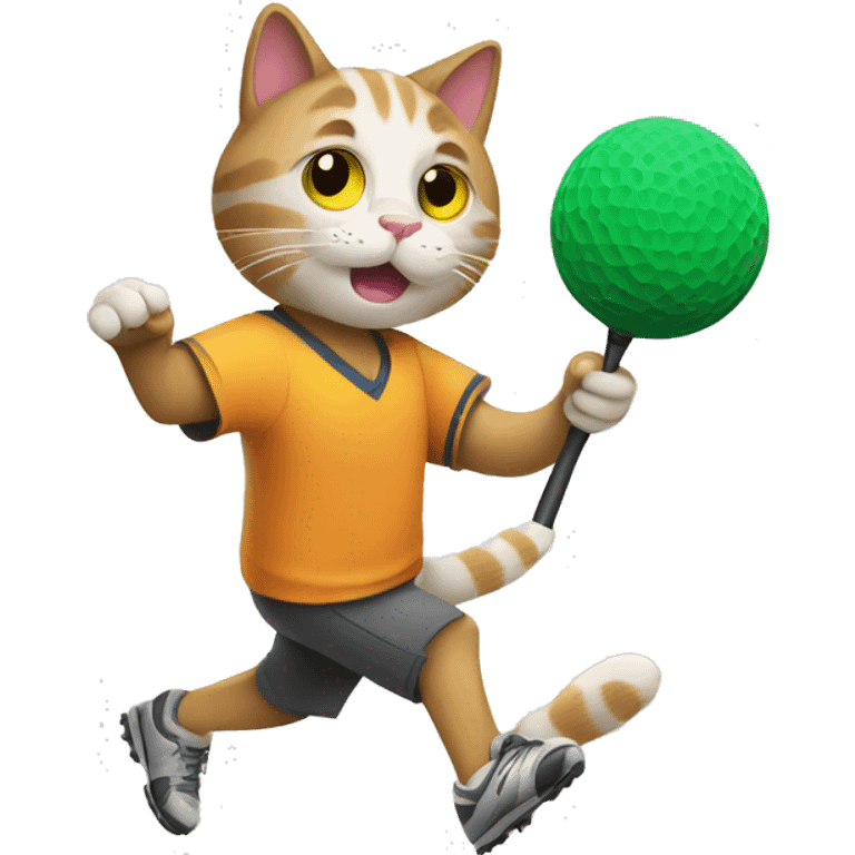 Cat playing discgolf emoji