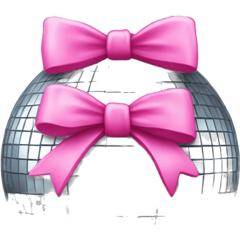 disco ball with pink bow on top  emoji