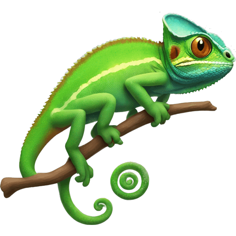 Graduated chameleon elegant emoji