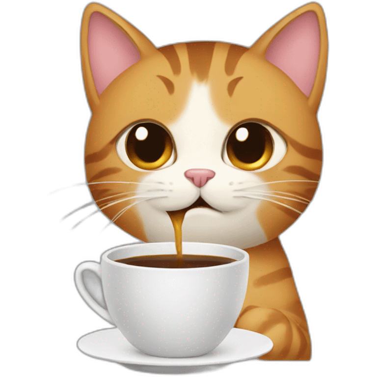 cat drinking coffee emoji