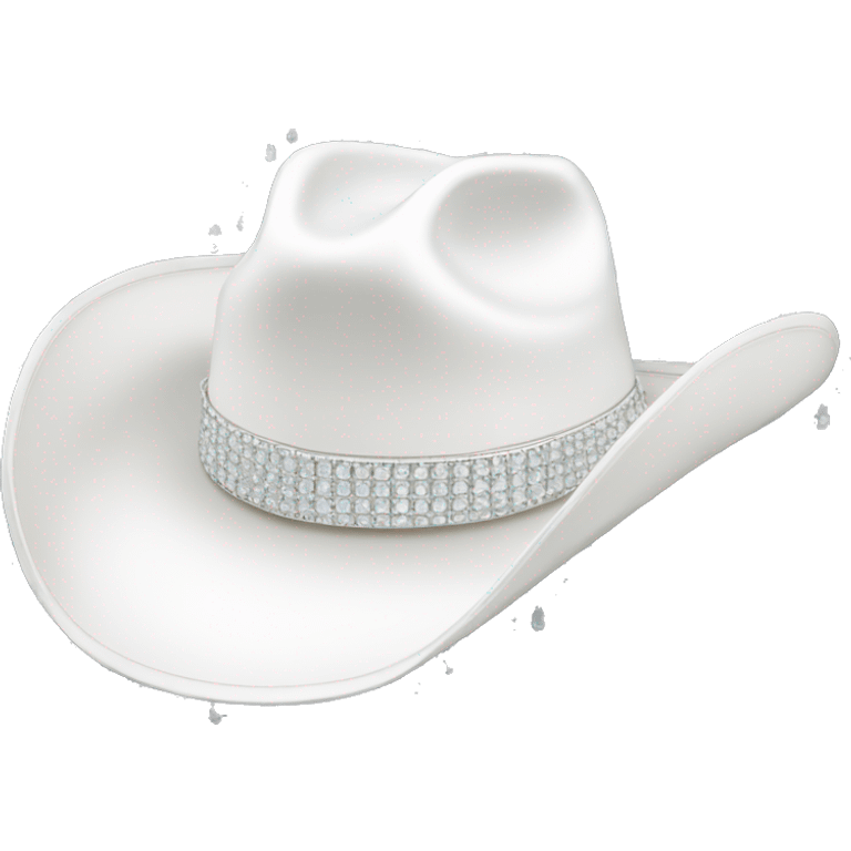 White cowboy hat covered in diamonds emoji