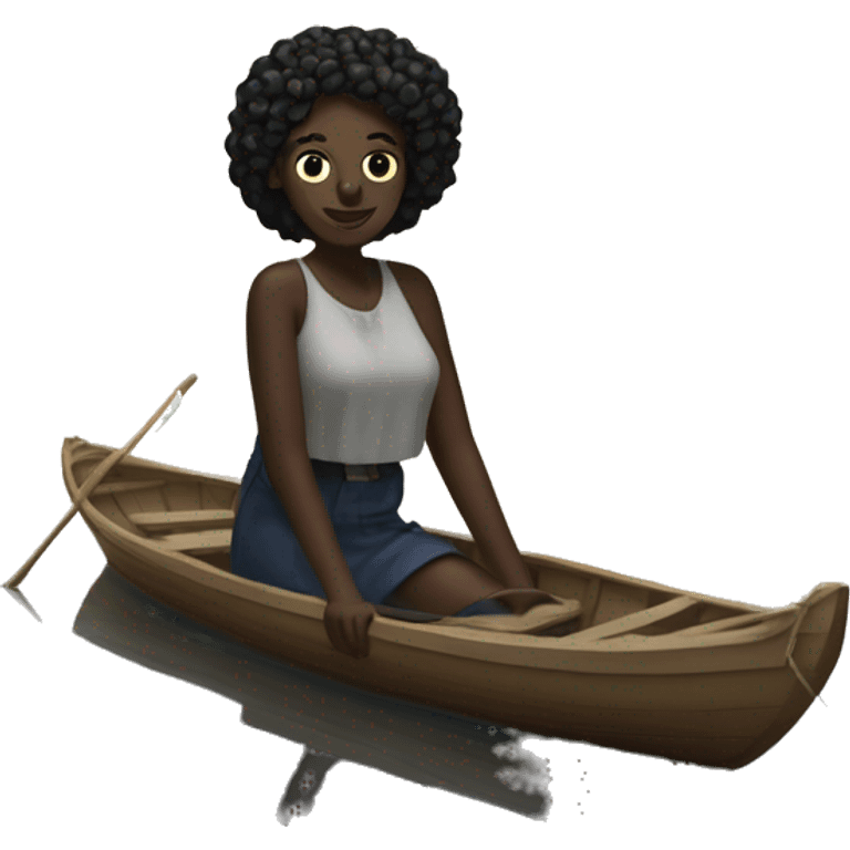 Una chica negra en el lago de Banyoles  emoji