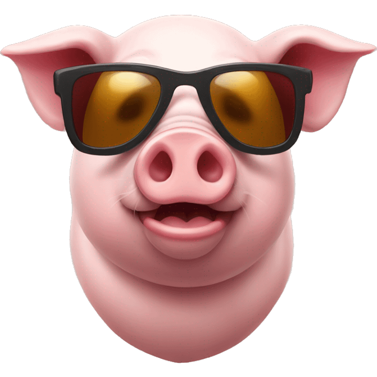 Pig with sunglasses  emoji