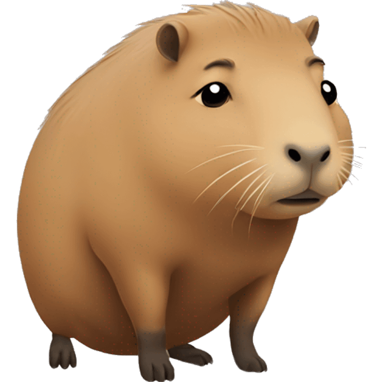 Capybara with a sad face emoji