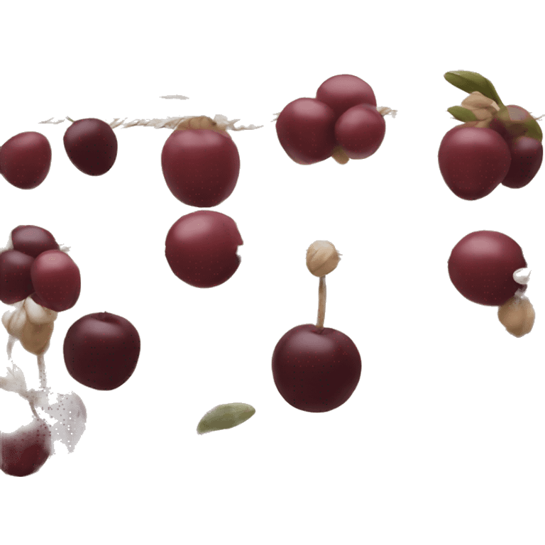 Beige and burgundy berries garland on table  emoji