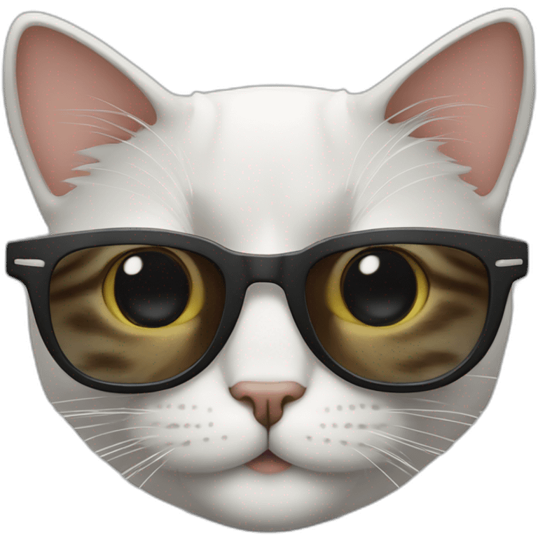 Un chat riche avec des lunettes de solei emoji