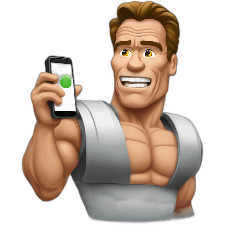 arnold schwarzenegger with phone emoji