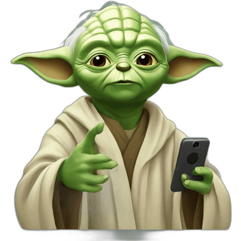 Yoda taking a selfie emoji