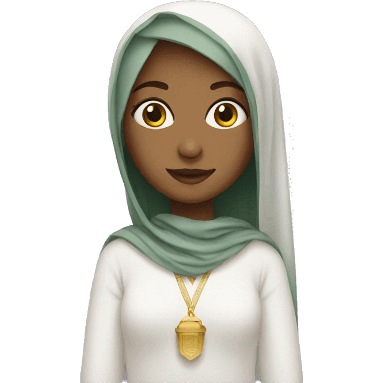 A girl wearing Hajj emoji