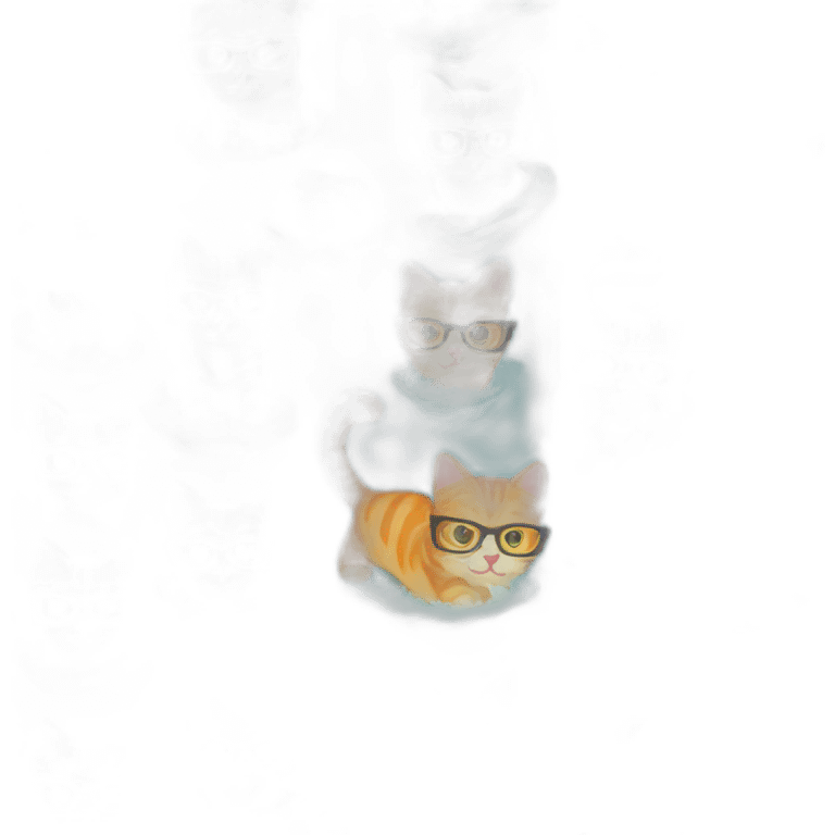 A cool ginger cat with glasses surfing waves emoji