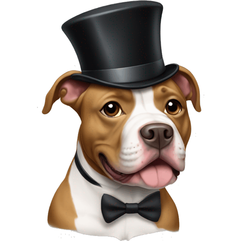 pit bull with a top hat emoji