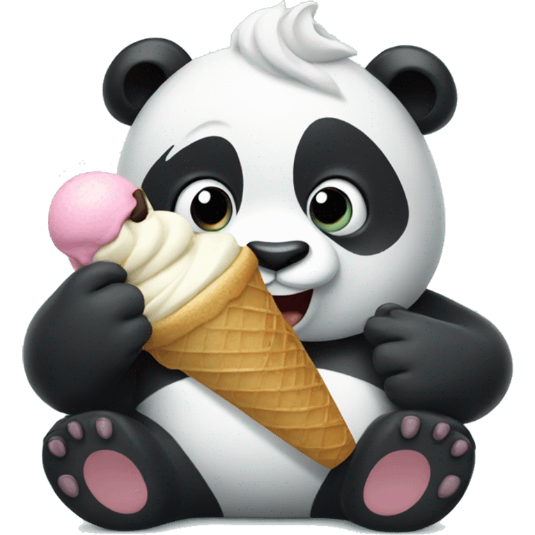 Panda eating ice cream emoji