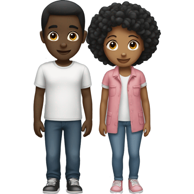 two black kids in love emoji