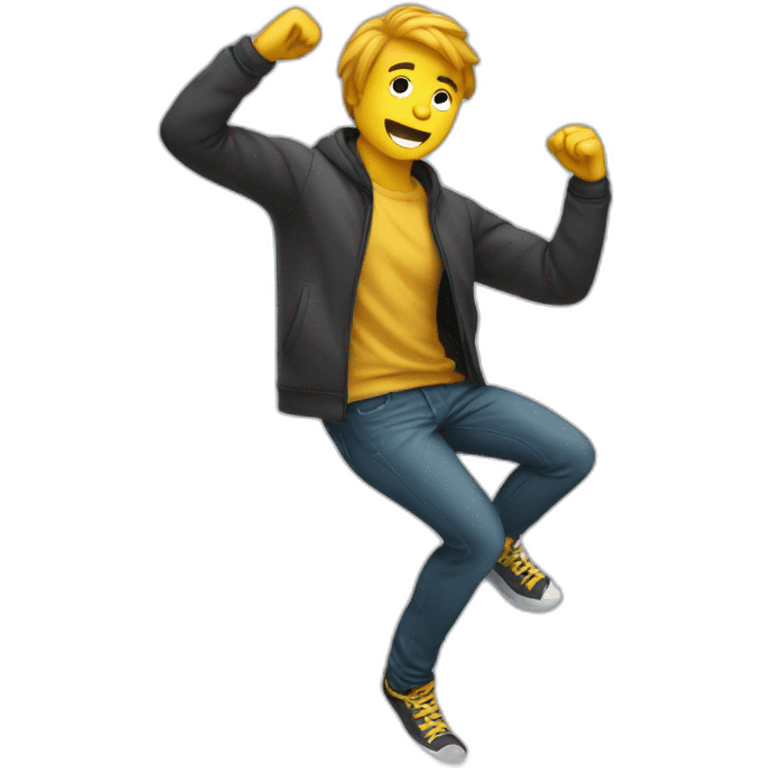 homme qui fait un dab avec les bras emoji