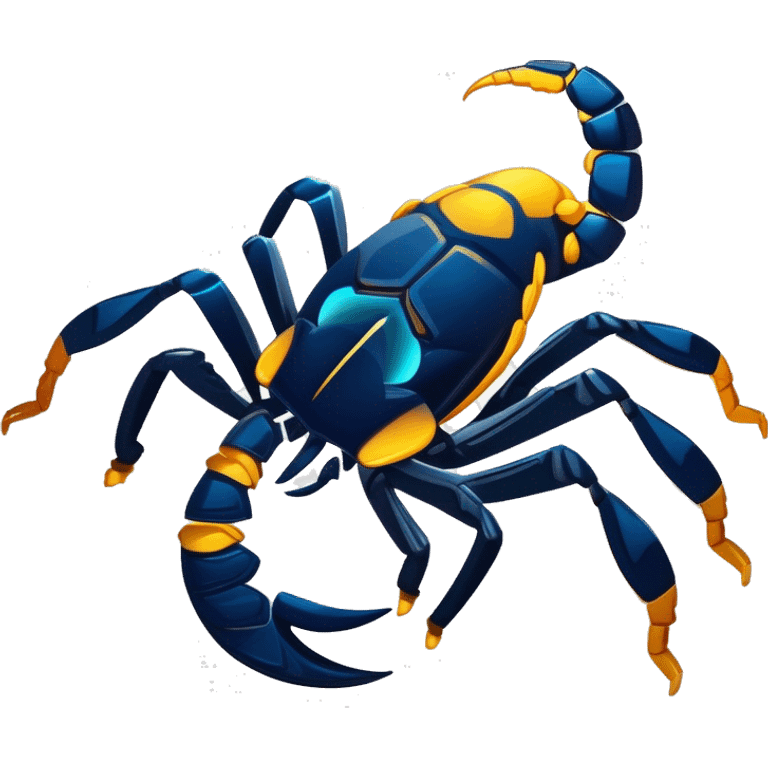 scorpion bleu sombre avec des contrastes dorés emoji