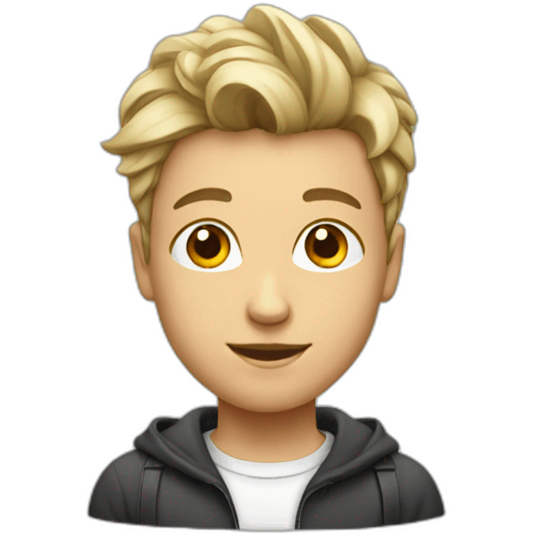 a white student with hairstyle French emoji