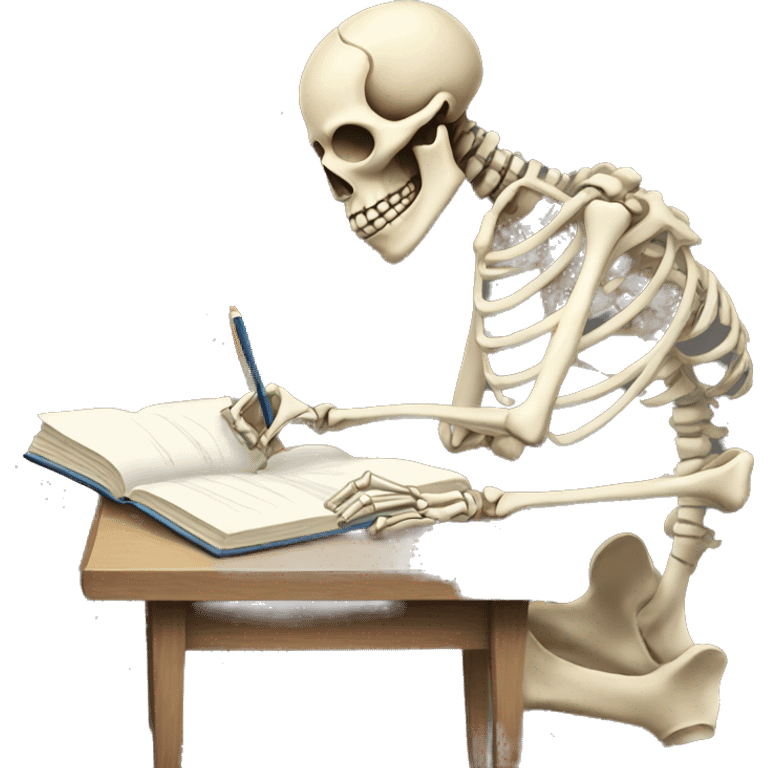 skeleton studying emoji