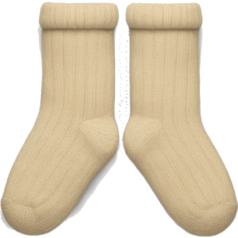 Two beige home socks emoji