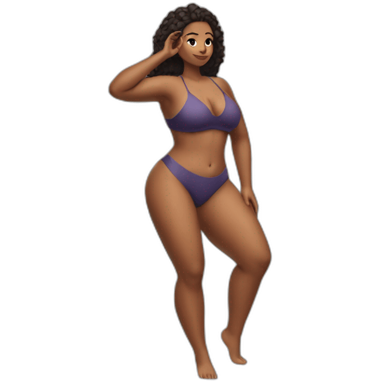 Slim-Thicc woman swimsuit posing (athletic build, perfect body, hourglass figure) emoji