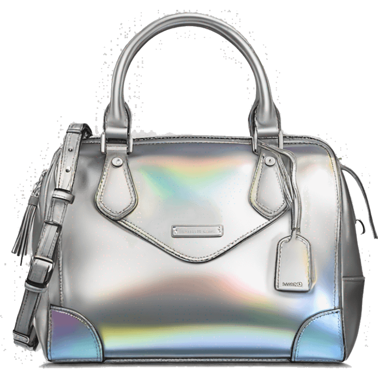 Realistic silver iridescent Michael Kors satchel purse.  emoji