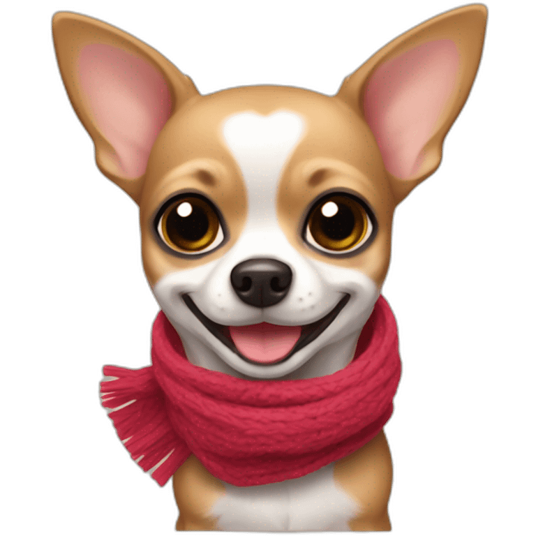 chihuahua smiling with a scarf emoji