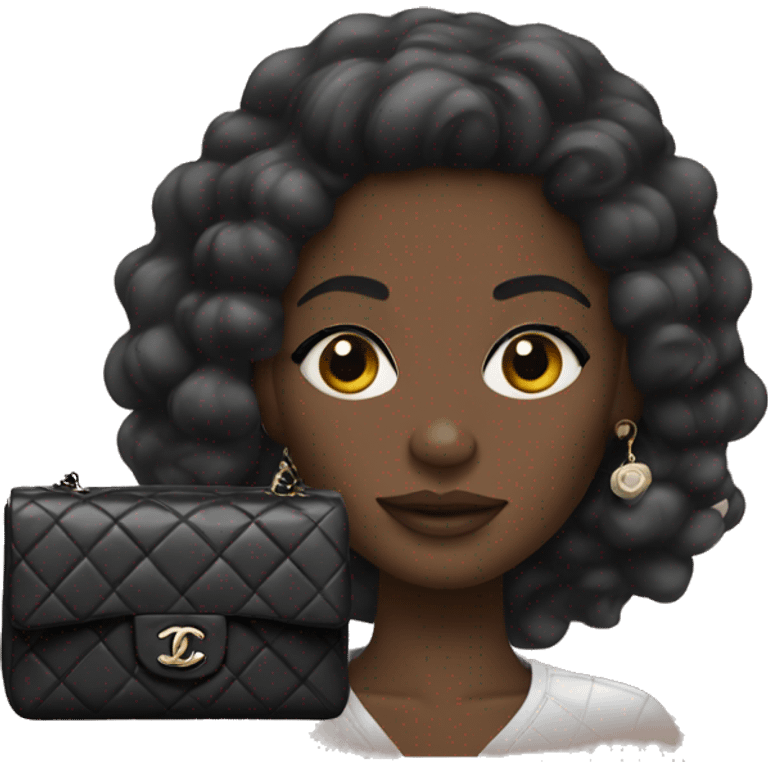 Black girl with Chanel bag emoji