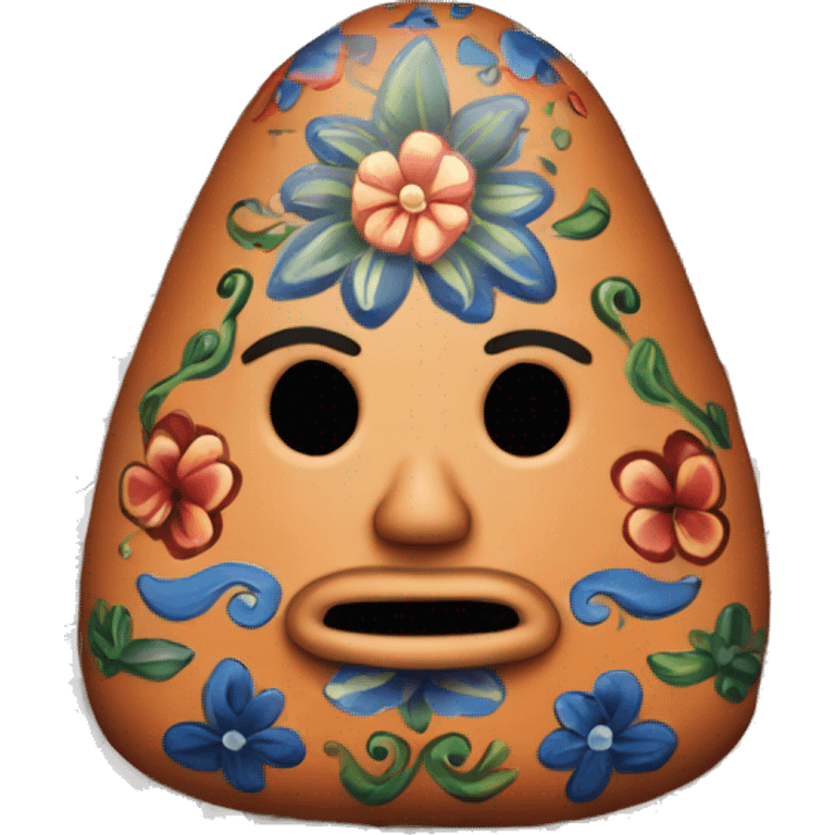 Realistic mexican clay talavera isolated.  emoji