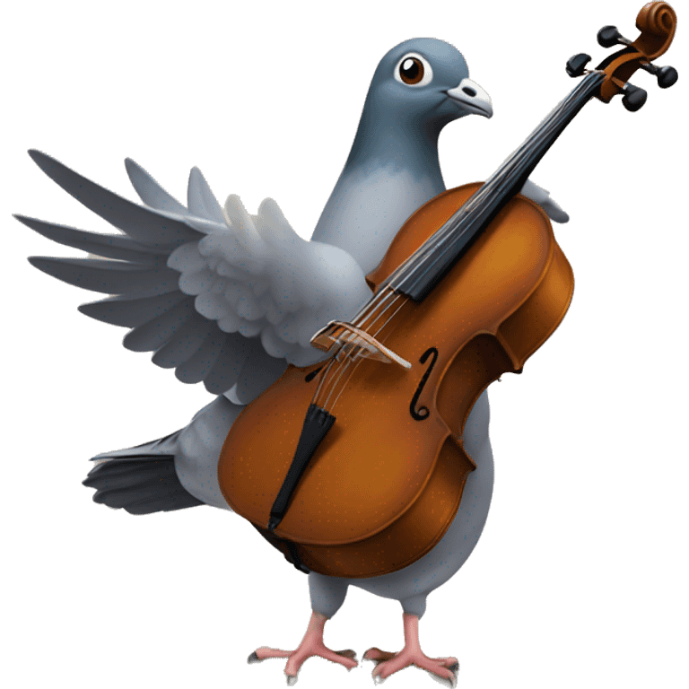 pigeon with cello emoji