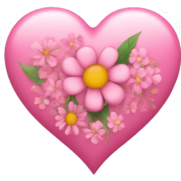 pink heart with flowers  emoji