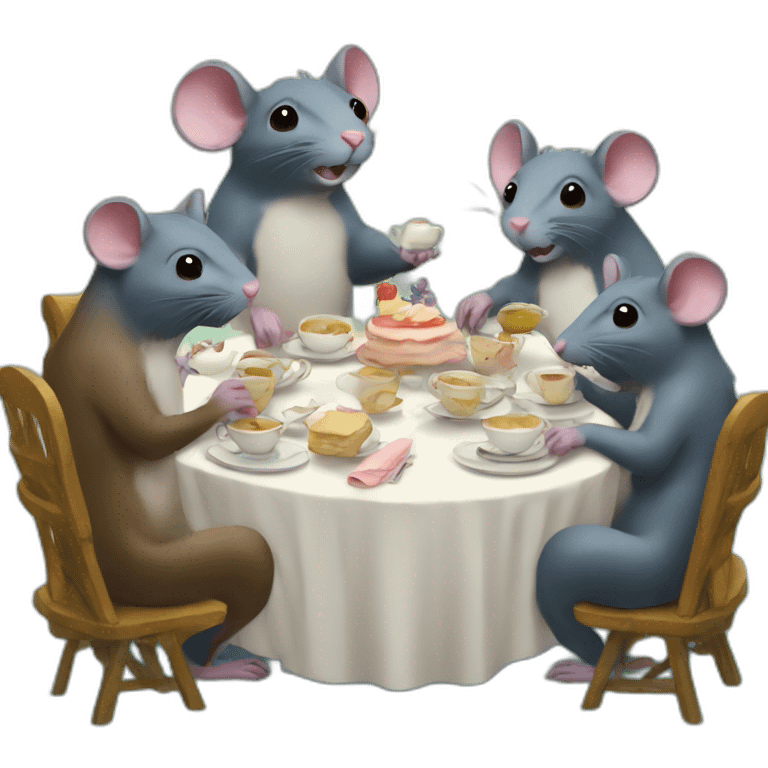 Giant rat tea party emoji