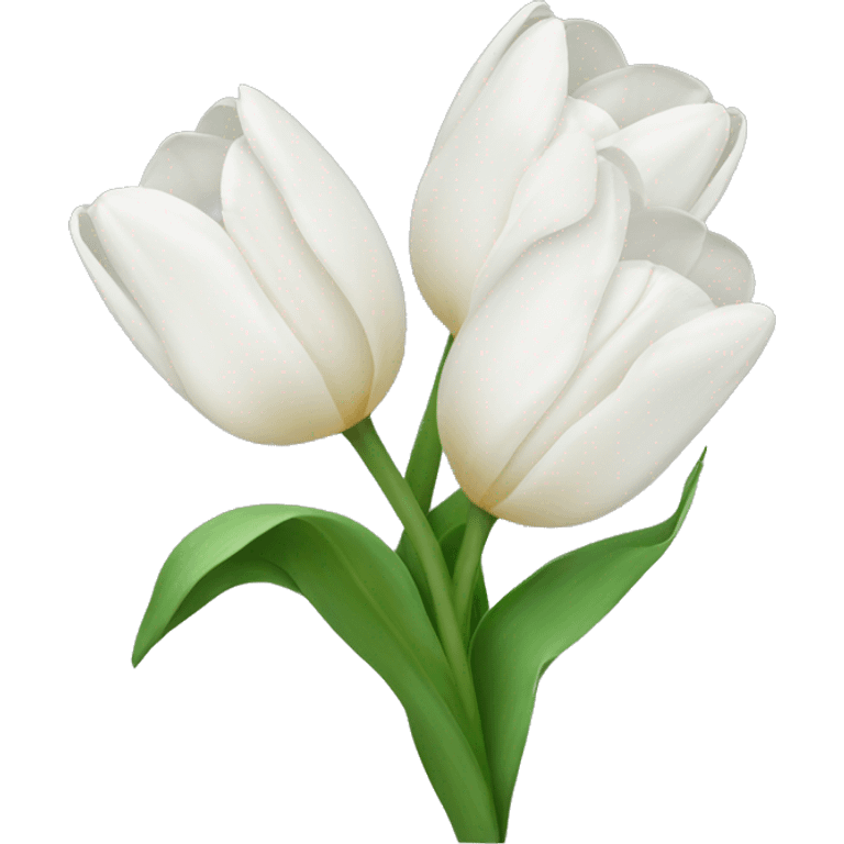 White tulips with a bow emoji