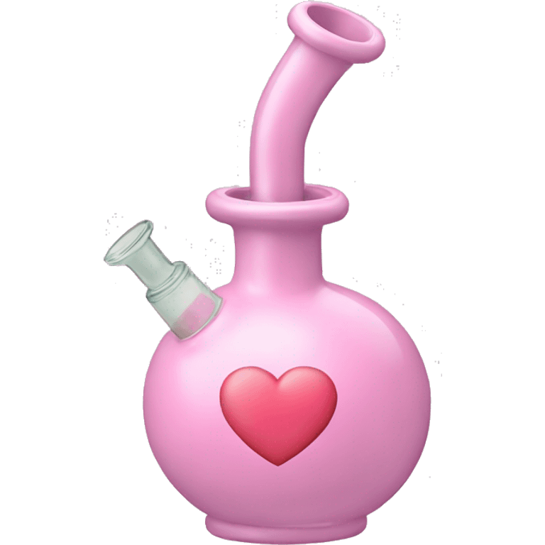 Pastel pink bong with heart bowl emoji