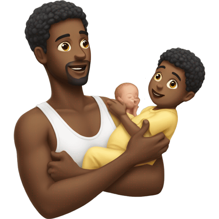 Colored man holding baby oil emoji