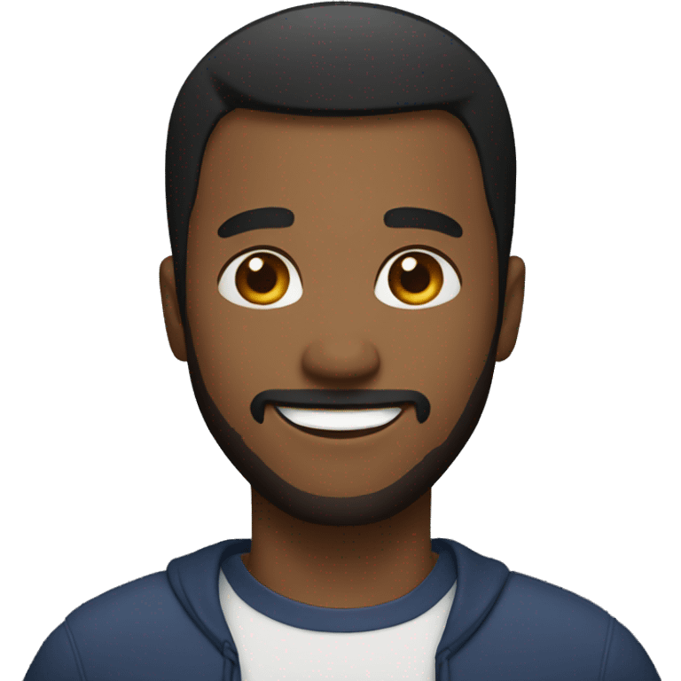 smiling black man with short hair and short beard emoji