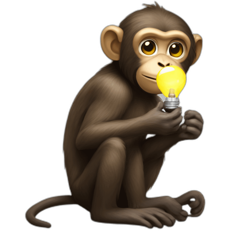 Monkey with bulb AI emoji