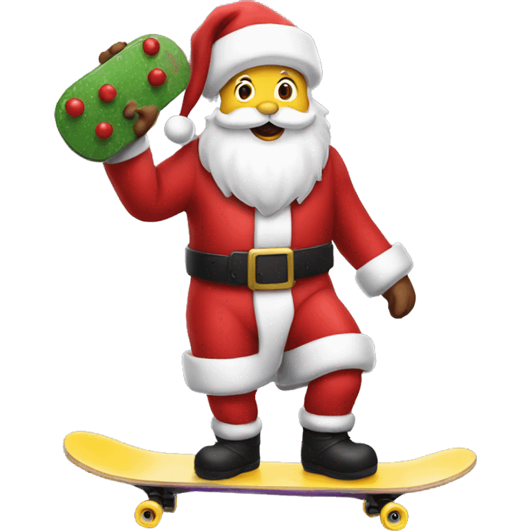 santa claus with a skateboard emoji