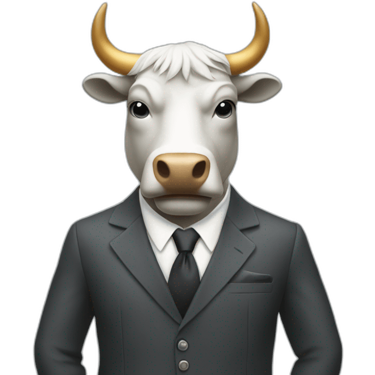 Financial bull in suit emoji