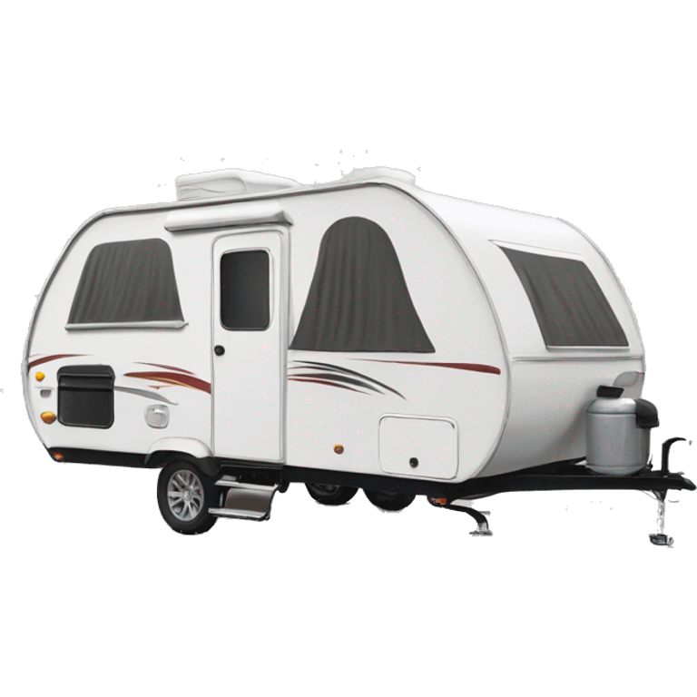 Realistic round camper trailer RV emoji