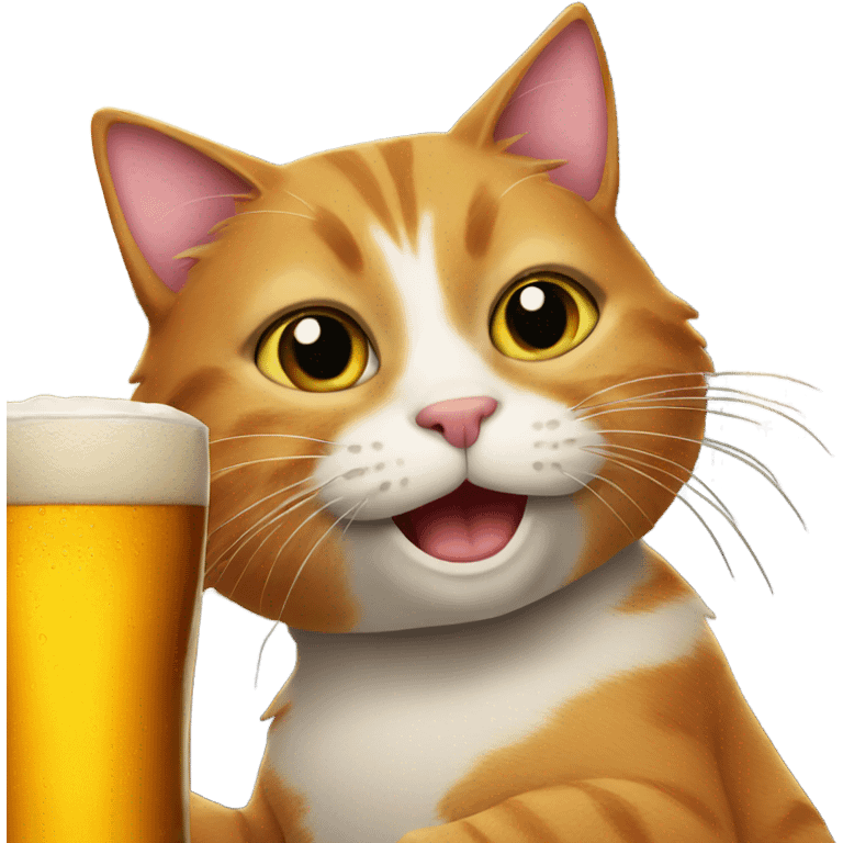 cat drinking beer emoji